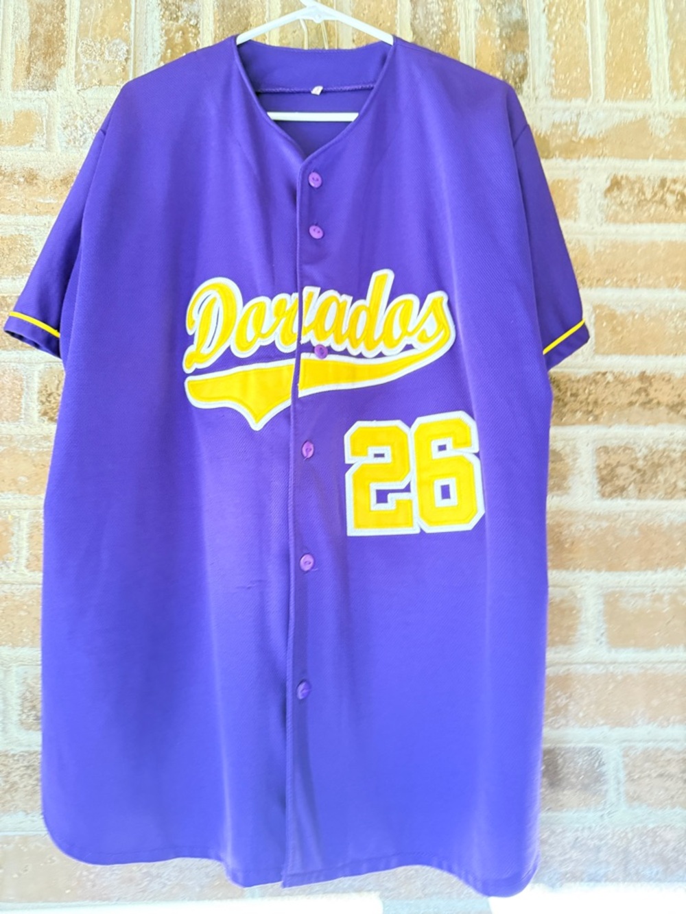 Dorados Purple Baseball Jersey with Yellow Accents - Size Unknown